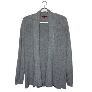 Red Valentino Ribbed Cardigan Size Small Gray Open Front Sweater